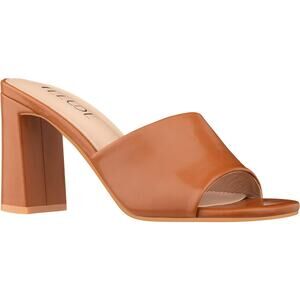 ILLUDE Women’s Block Heel Strap Square Toe Heeled Sandal Slip On Mule Sz 8.5